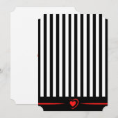 Valentijnsdag Stripes met rood hart (blanco) Feestdagenkaart (Voorkant / Achterkant)