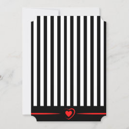 Valentijnsdag Stripes met rood hart (blanco) Feestdagenkaart