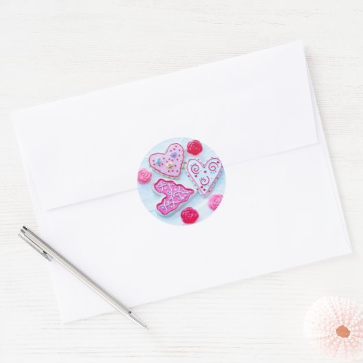 Valentijnsdag Suiker Koekjesharten Stickers (Envelop)