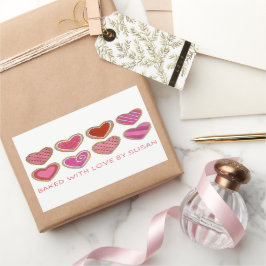 Valentijnsdag - suikerkoekjes met harssuiker , geb rechthoekige sticker