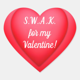 Valentijnsdag SWAK Rood Hart Gepersonaliseerd Hart Sticker