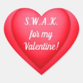Valentijnsdag SWAK Rood Hart Gepersonaliseerd Sticker (Voorkant)