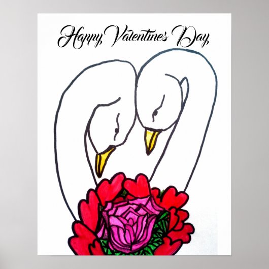 VALENTIJNSDAG SWANS POSTER (Voorkant)