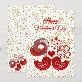 Valentijnsdag Sweeping Heart Tortelduifjes Gold Ca Kaart