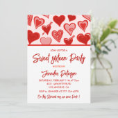 Valentijnsdag Sweet 16 Uitnodigingen Februari Rood (Staand voorkant)