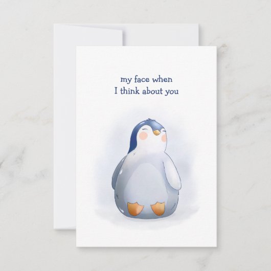 Valentijnsdag Sweet Cute Baby Penguin Card Kaart (Voorkant)