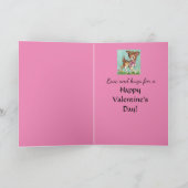 Valentijnsdag Sweet Granddochter Vintage Deer Kaart (Binnen)