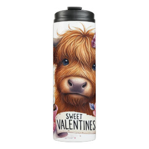 Valentijnsdag Sweet Highland Koe Thermal Tumbler Thermosbeker