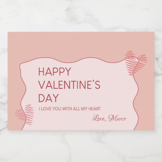 Valentijnsdag Sweet Voedselcontainer Etiket (Enkel label)