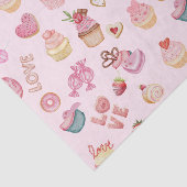 Valentijnsdag Sweets en Cupcakes Roze Tissuepapier (Detail)