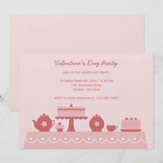 Valentijnsdag Sweets en Treats Kaart (Voorkant / Achterkant)