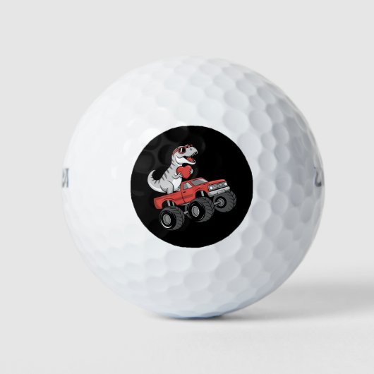 Valentijnsdag T Rex Dinosaur Riding Monster Truc Golfballen (Voorkant)