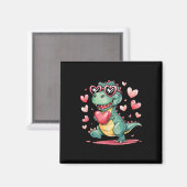 Valentijnsdag T-rex Dinosaurus Liefde Schattige Vr Magneet (Voorkant / Achterkant)