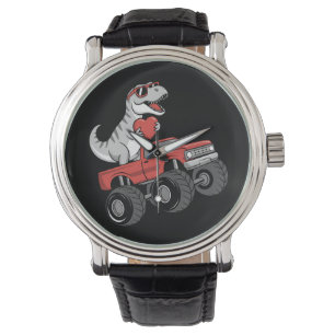 Valentijnsdag T Rex Dinosaurus Rijdt op Monster Tr Horloge