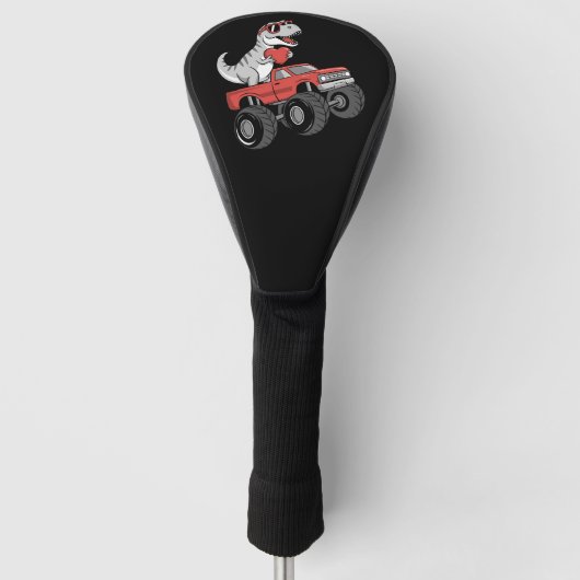 Valentijnsdag T Rex Dinosaurus Rijdt op Monster Vr Golfheadcover (Voorkant)