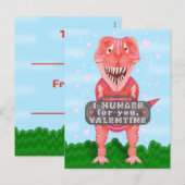 Valentijnsdag T-Rex Dinosaurus Schattigee Kinder K Feestdagenkaart (Voorkant / Achterkant)