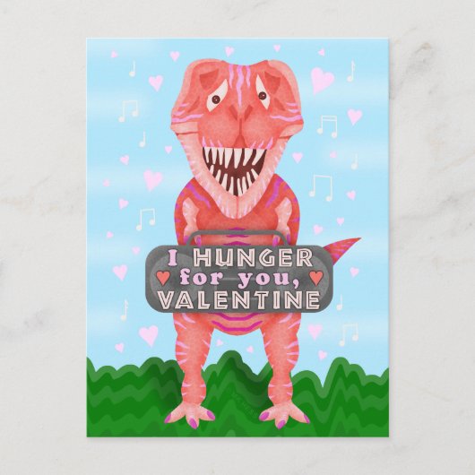 Valentijnsdag T-Rex Dinosaurus Schattigee Kinder K Feestdagenkaart (Voorkant)