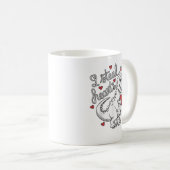 Valentijnsdag T Rex dinosaurus steelt harten Koffiemok (Voorkant rechts)