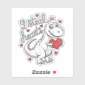 Valentijnsdag T Rex dinosaurus steelt harten Sticker (Vel)