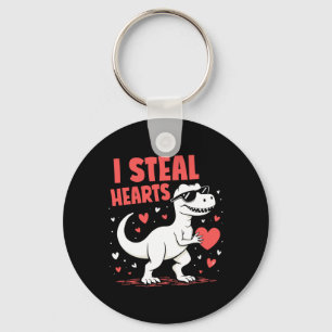 Valentijnsdag T-rex I Steal Hearts Dinosaur Love Sleutelhanger