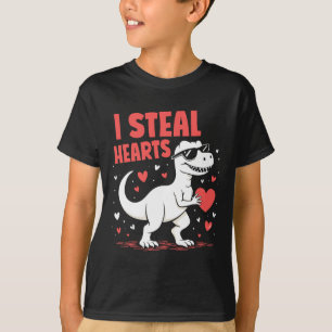 Valentijnsdag T-rex Ik steel harten Dinosaur liefd T-shirt
