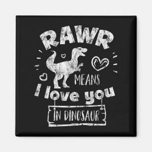 Valentijnsdag T-rex Rawr betekent Ik hou van jou i Magneet
