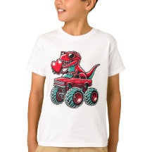 Valentijnsdag T Rex Riding Monster Truck Funny