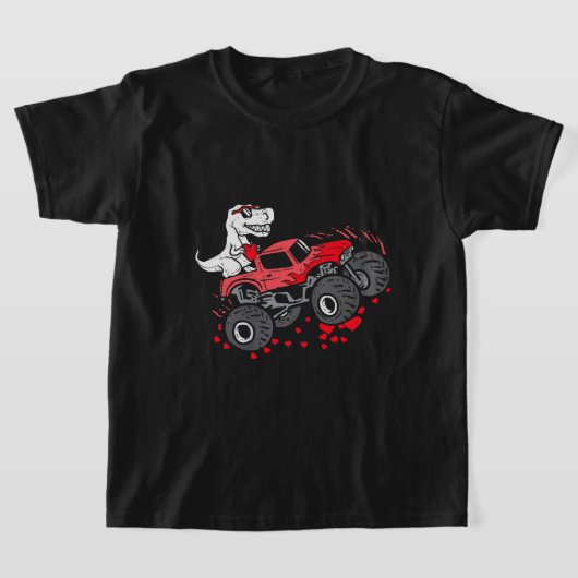 Valentijnsdag T Riding Monster Truck Toddler T-shirt (Laagn)