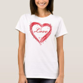 Valentijnsdag t-shirt met hart (Voorkant)