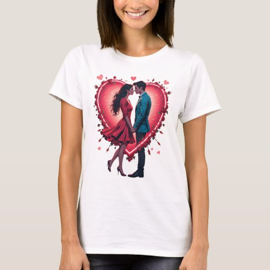 Valentijnsdag T-Shirt-ontwerp T-shirt (Voorkant)