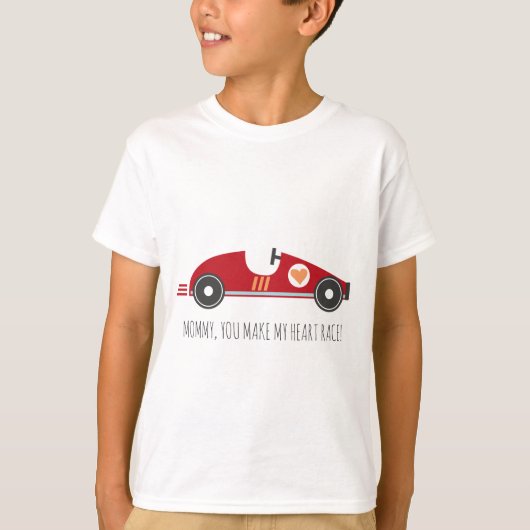 Valentijnsdag t-shirt | Race vintage-wagen (Voorkant)