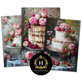  Valentijnsdag taart Decoupage Inpakpapier Vel