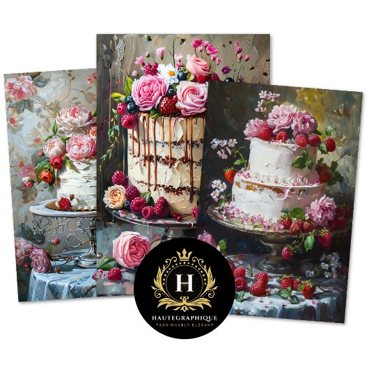 Valentijnsdag taart Decoupage Inpakpapier Vel