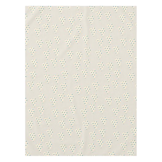 Valentijnsdag Tablecloth Beige Polkadot Hearts Tafelkleed (Voorkant)