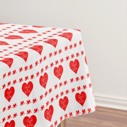Valentijnsdag Tablecloth God is liefde Tafelkleed (Voorbeeld)