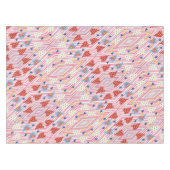 Valentijnsdag Tablecloth Harten Floral Stripe Tafelkleed (Voorkant (Horizontaal))