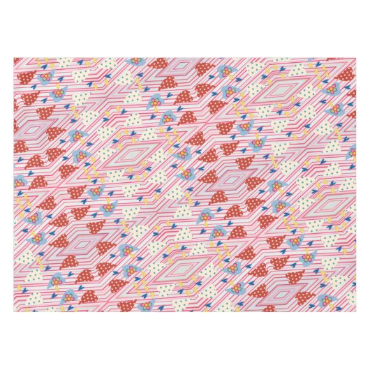 Valentijnsdag Tablecloth Harten Floral Stripe Tafelkleed (Voorkant (Horizontaal))