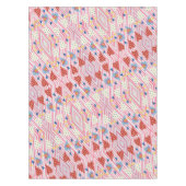 Valentijnsdag Tablecloth Harten Floral Stripe Tafelkleed (Voorkant)