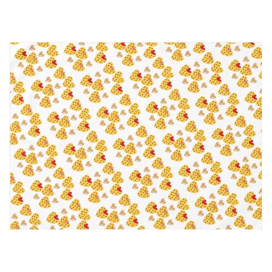 Valentijnsdag Tablecloth Hearts Polkadot Gold Tafelkleed (Voorkant (Horizontaal))