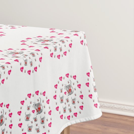 Valentijnsdag Tablecloth Mice Tafelkleed (Voorbeeld)