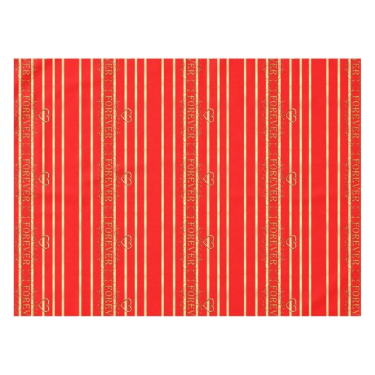 Valentijnsdag Tablecloth Red Forever Gold Tafelkleed (Voorkant (Horizontaal))