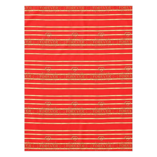 Valentijnsdag Tablecloth Red Forever Gold Tafelkleed (Voorkant)