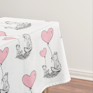 Valentijnsdag Tafelkleed Foxy Roze Harten