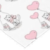 Valentijnsdag Tafelkleed Kat Roze Harten (Gekanteld)