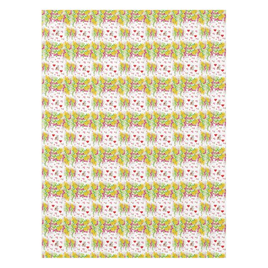 Valentijnsdag Tafelkleed Teddybeer (Voorkant)