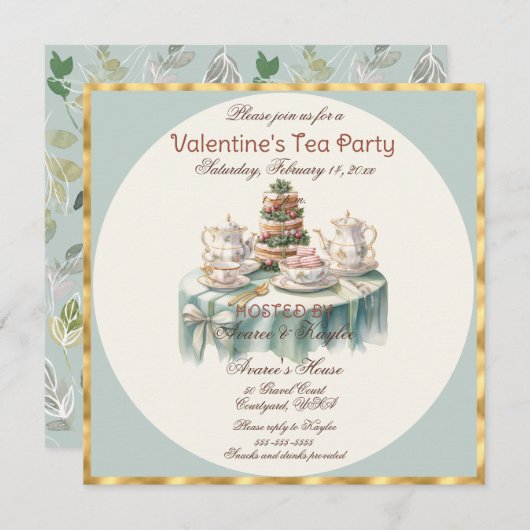 Valentijnsdag Tea Party (Voorkant / Achterkant)