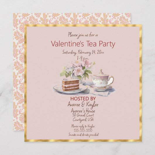 Valentijnsdag Tea Party (Voorkant / Achterkant)