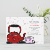 Valentijnsdag Tea Party Chic Party Uitnodigingen (Staand voorkant)