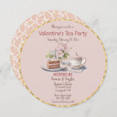 Valentijnsdag Tea Party Kaart (Voorkant / Achterkant)