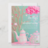 Valentijnsdag Tea Party Uitnodiging (Voorkant)